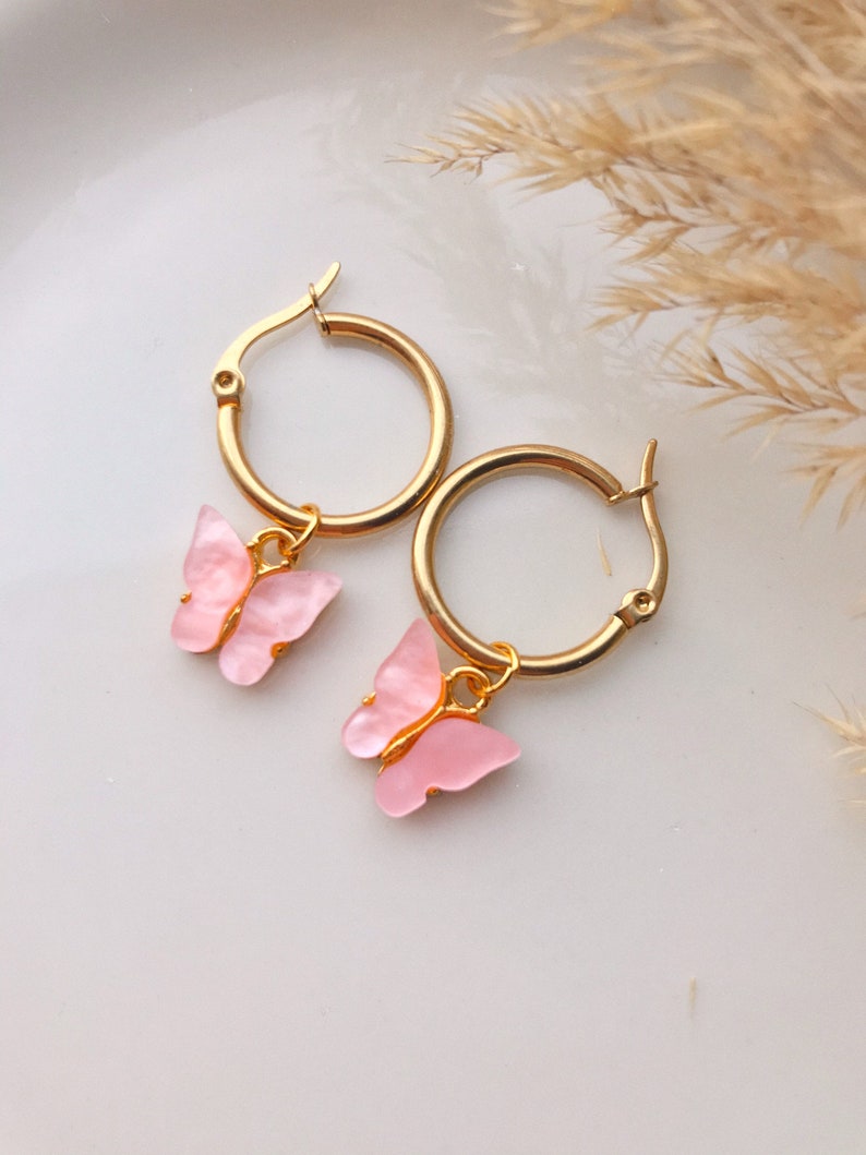 Aruba handmade earrings with cute butterfly pendant summer earrings
