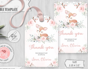 Deer Birthday Party Woodland Favors Pink Fawn Favors Woodland Birthday Woodland Birthday Favors