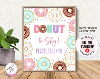 Donut Treat Sign, Donut Birthday Girl Decoration, Doughnut Sign Instant Download, Donut Table Decoration, Donut Favors Table Sign  PM012