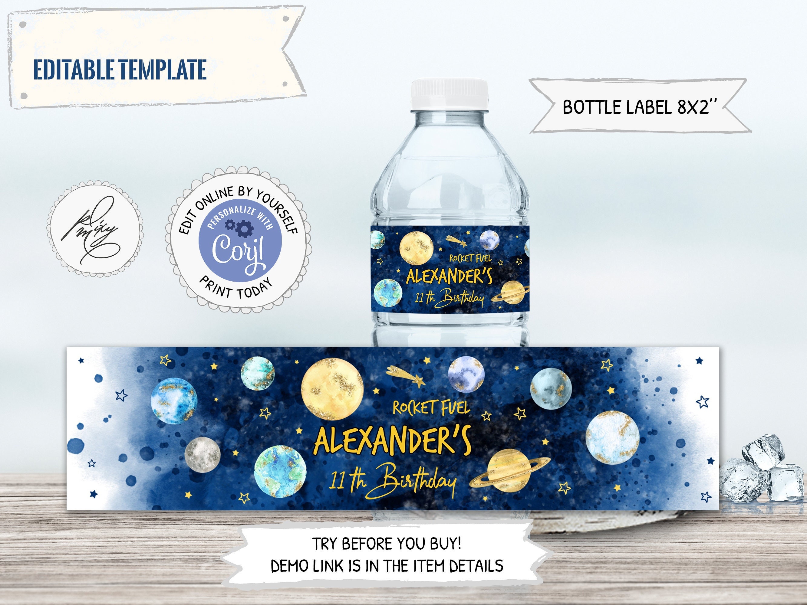 Space Astronauts Personalized Kids Bottle with Straw 20oz Tritan™ Water  Bottle in 2023