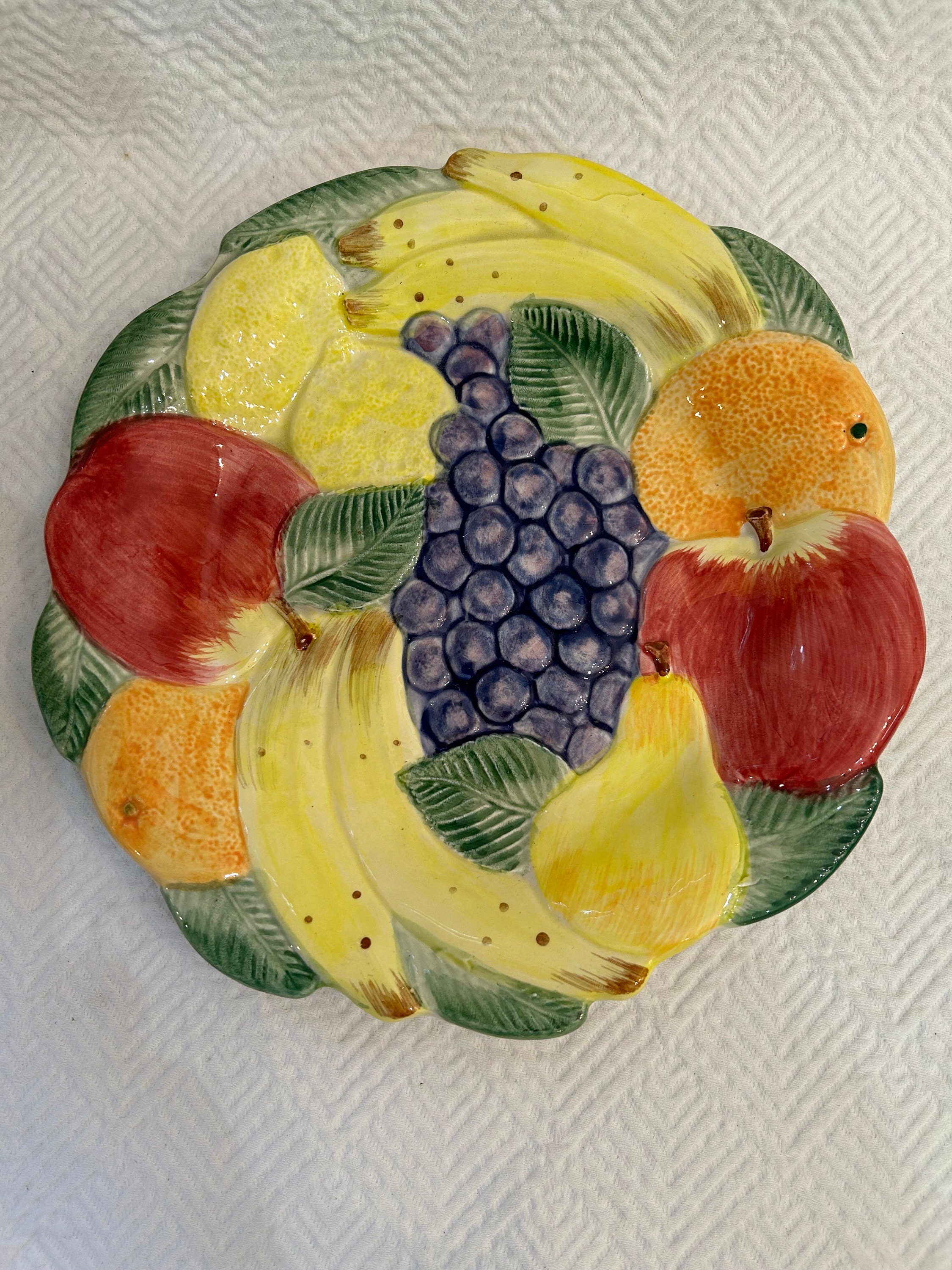 FRUITS　1998 1988-1998 Fitz and Floyd “calypso Fruit” 10” Plate - Etsy