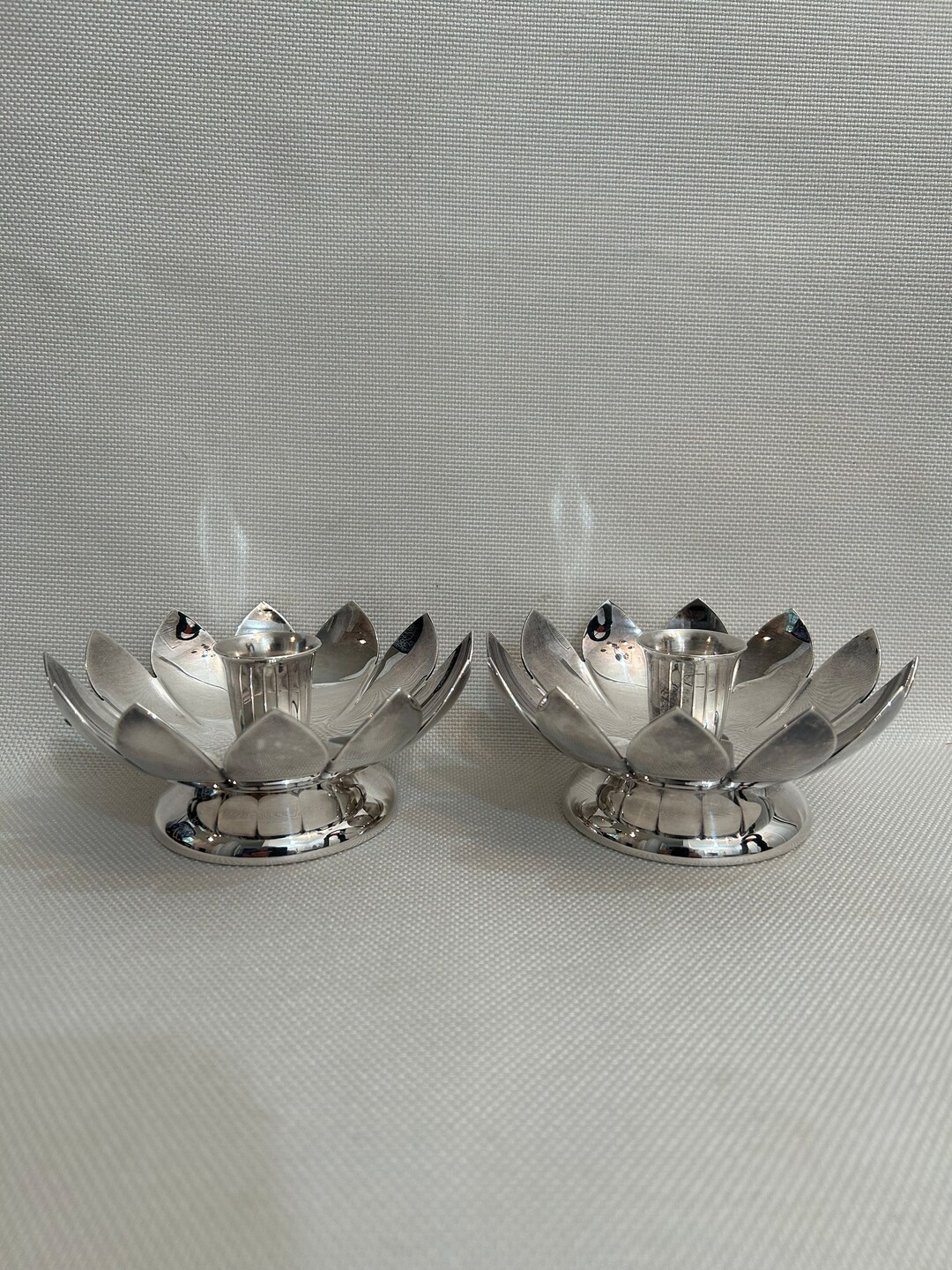 1960s Reed and Barton Silver Plate Lotus Candle Holders a Etsy