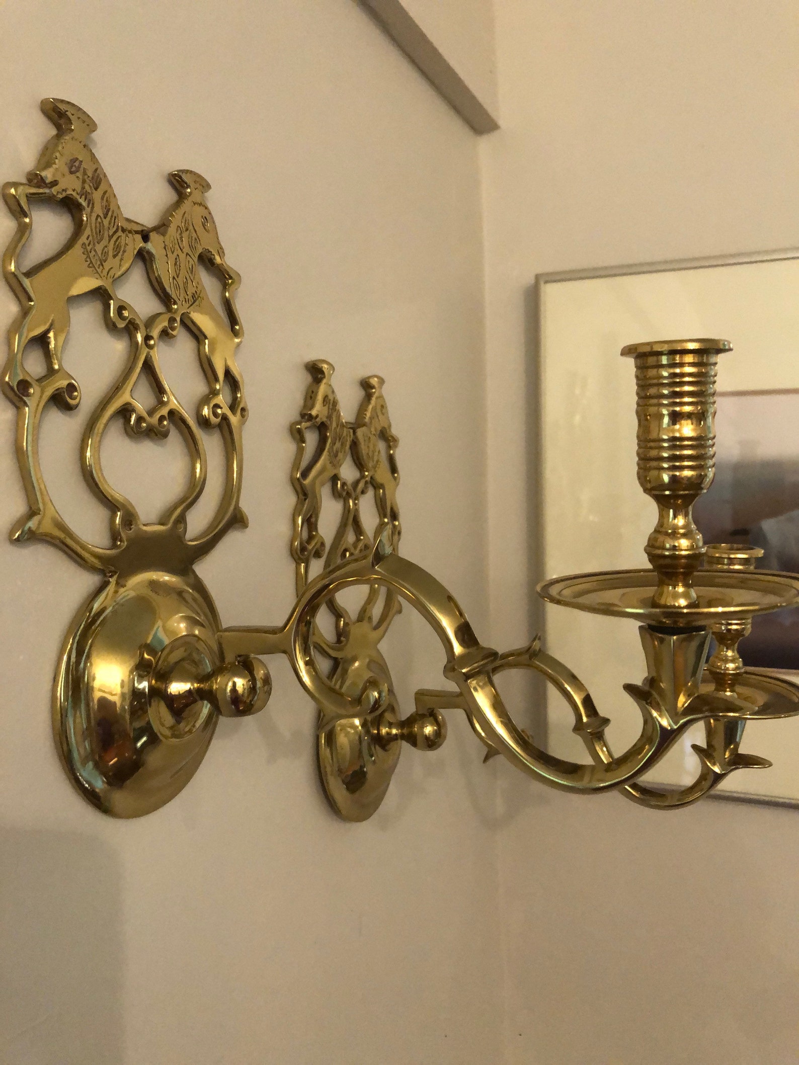 Williamsburg Restoration Brass Candle Sconces by Virginia Etsy