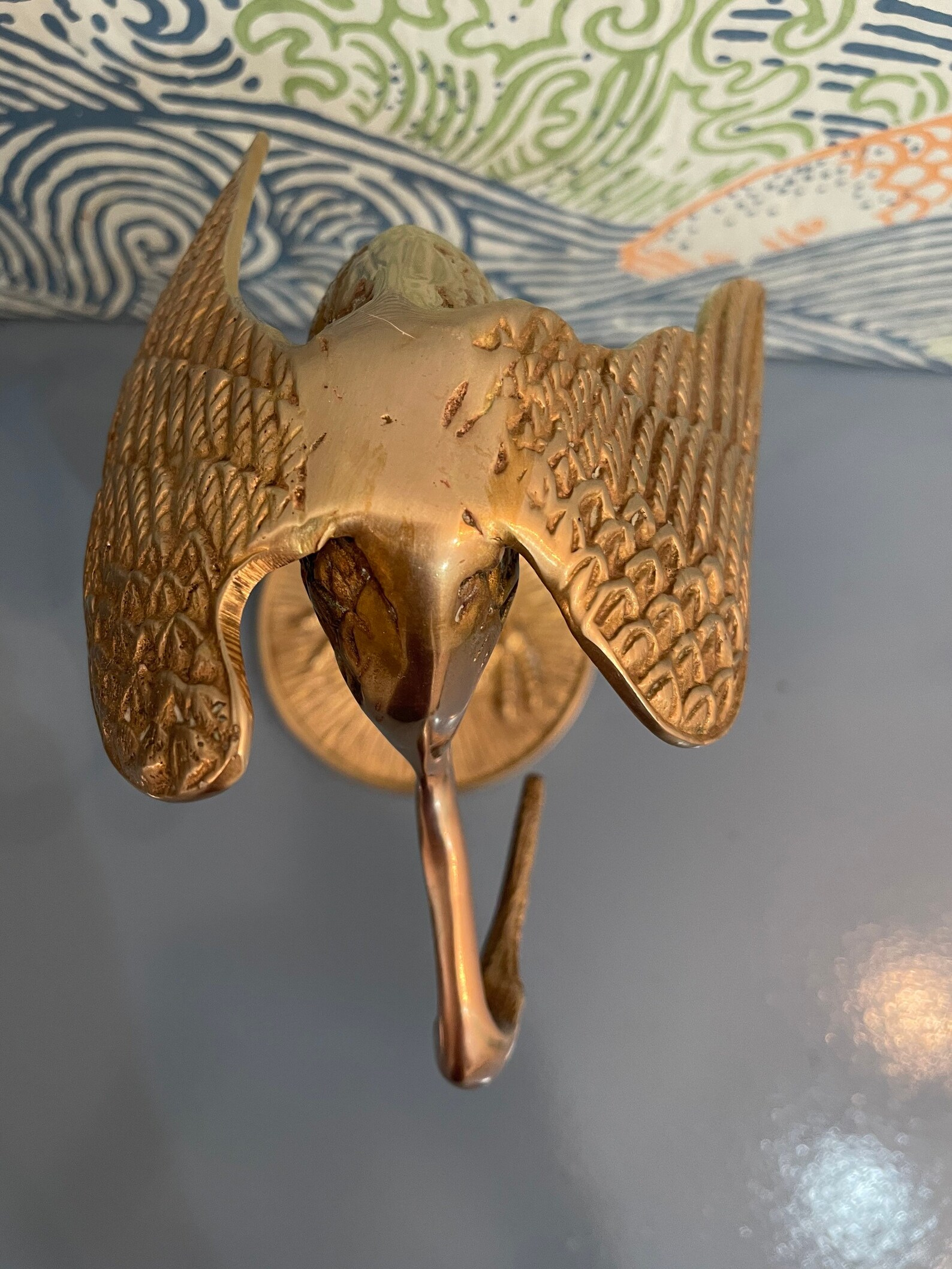 Vintage Brass Crane Figurine Etsy