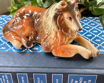 1985 Lefton Porcelain Lassie Collie Dog Figurine