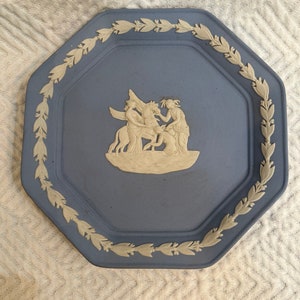 Vintage 1960’s Wedgwood Blue Jasperware Octagonal Trinket Dish