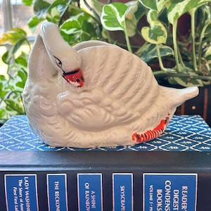 Mid 20th Century Petite Porcelain Swan Vase or Planter