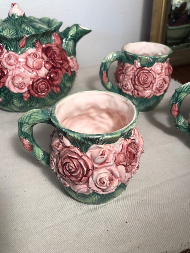 Haldon Group 1987 rose Tea Set 7 Pieces Etsy