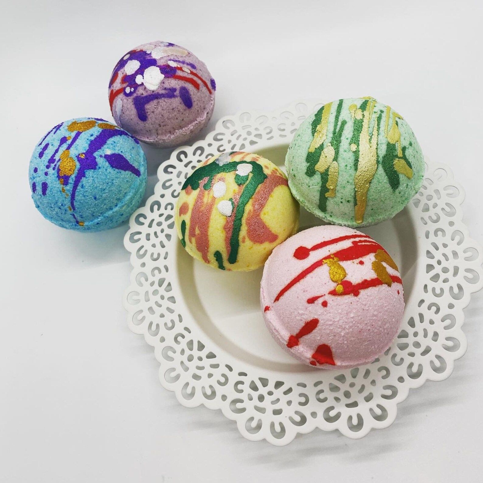 Assorted Painted Bath Bomb Gift Set of 6 Etsy