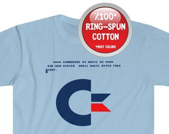 Commodore 64 C64 Initial Screen Unisex Softstyle T-Shirt
