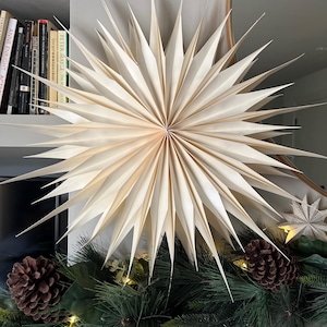 Grote handgemaakte papieren ster: elegante vakantie-/kerstversiering