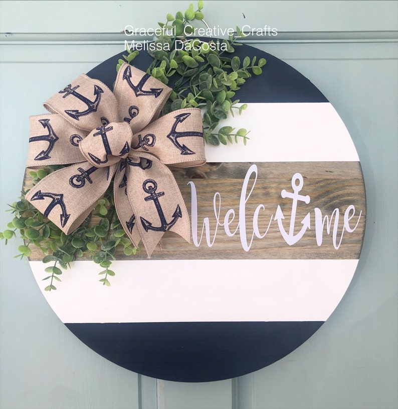 Nautical Door Hanger Door Decor Summer Door Hanger Door Etsy