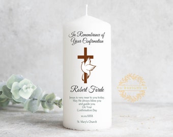 Personalised Confirmation Candle - Sacrament Confirmation Candle - Ireland