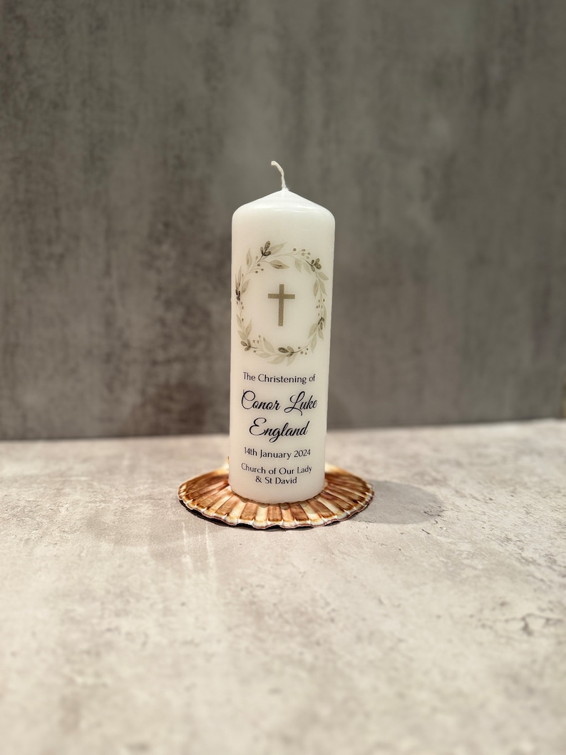 Personalised Christening Candle Baptism Candle Ireland image 4