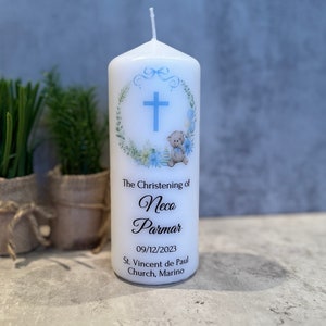 Personalised Teddy Bear Christening Candle for boy Baptism Candle Ireland image 4