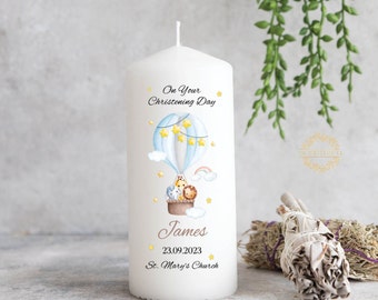 Personalised Christening Candle for boy - Air Balloon Christening Candle - Baptism Candle - Ireland