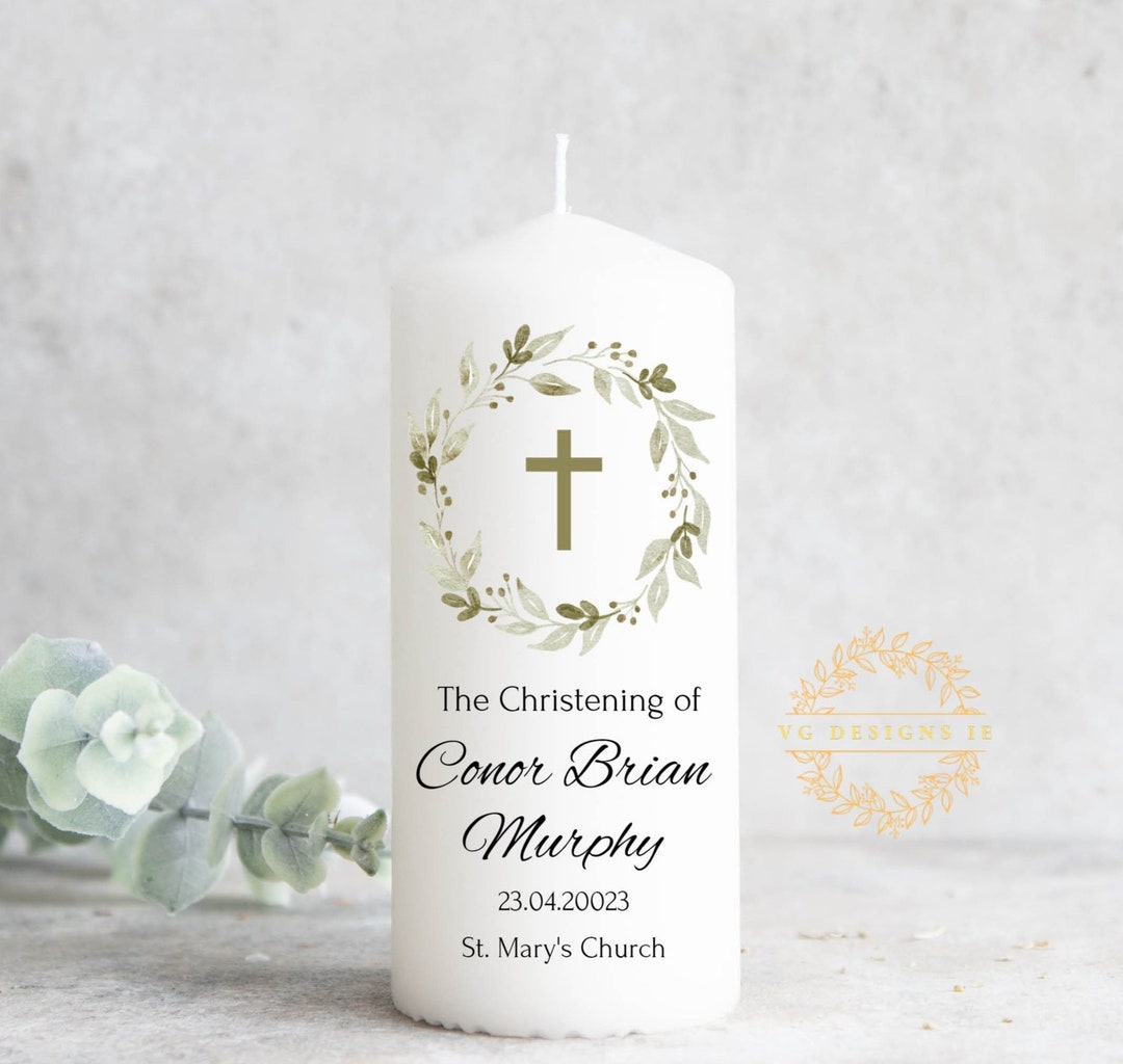 Personalised Christening Candle Baptism Candle Ireland Etsy Ireland