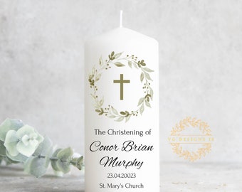 Personalised Christening Candle - Baptism Candle - Ireland