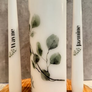 Modern Eucalyptus Wedding Unity Candle Set Ceremony Candles Personalised Wedding candle set Ireland zdjęcie 5