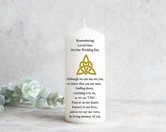 Remembrance Candle  - Custom Wedding Candle - Ceremony Candle - Memorable Candle - Celtic Remembrance Candle - Ireland