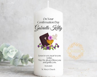 Personalised Confirmation Candle - Sacrament Confirmation Candle - Ireland