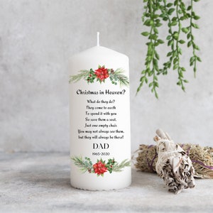 Personalised Christmas Remembrance Candle