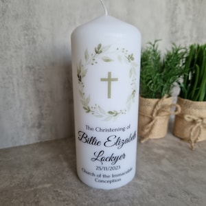 Personalised Christening Candle Baptism Candle Ireland image 3