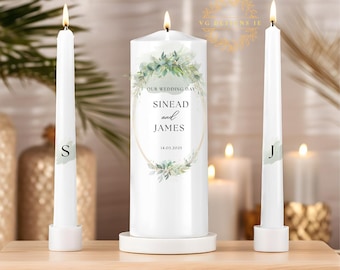 Personalized Wedding Unity Candle Set – Elegant Ceremony Candles