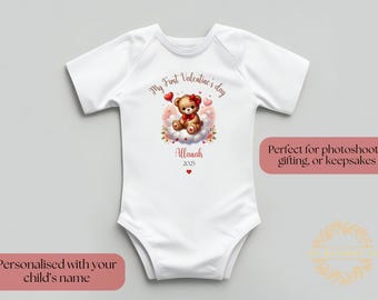 Personalised "My First Valentine's Day" Baby Bodysuit
