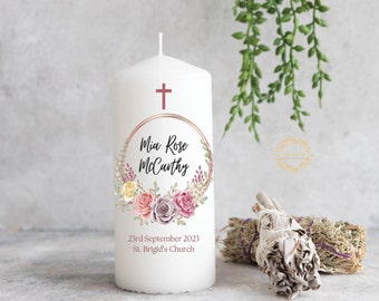 Personalised Christening Candle for girl - Baptism Candle - Ireland