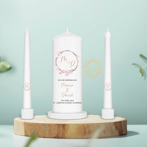 Set di candele personalizzate Unity - Candele per cerimonia - Set di candele personalizzate per matrimonio - Set di candele Cherry Blossom Unity - Irlanda