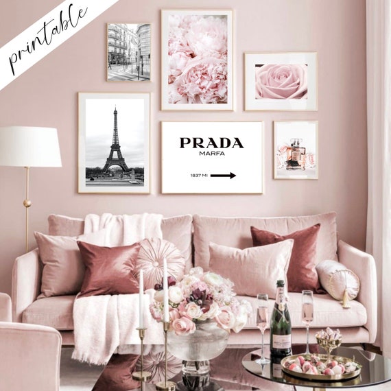 Blush Pink Wall Art Blush Pink Home Decor Pink Floral Art Etsy