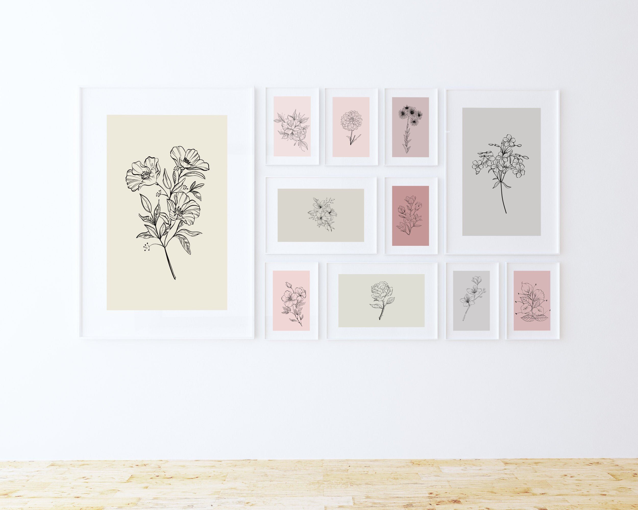 Floral Wall Art Set Of 11 Printable Floral Art Prints Etsy
