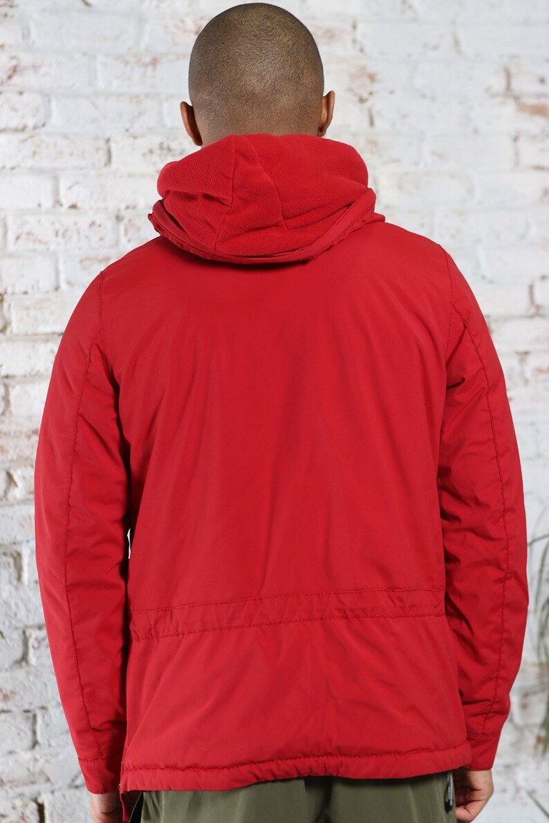 Vintage Napapijri Skidoo Big Logo Quilted Jacket Red