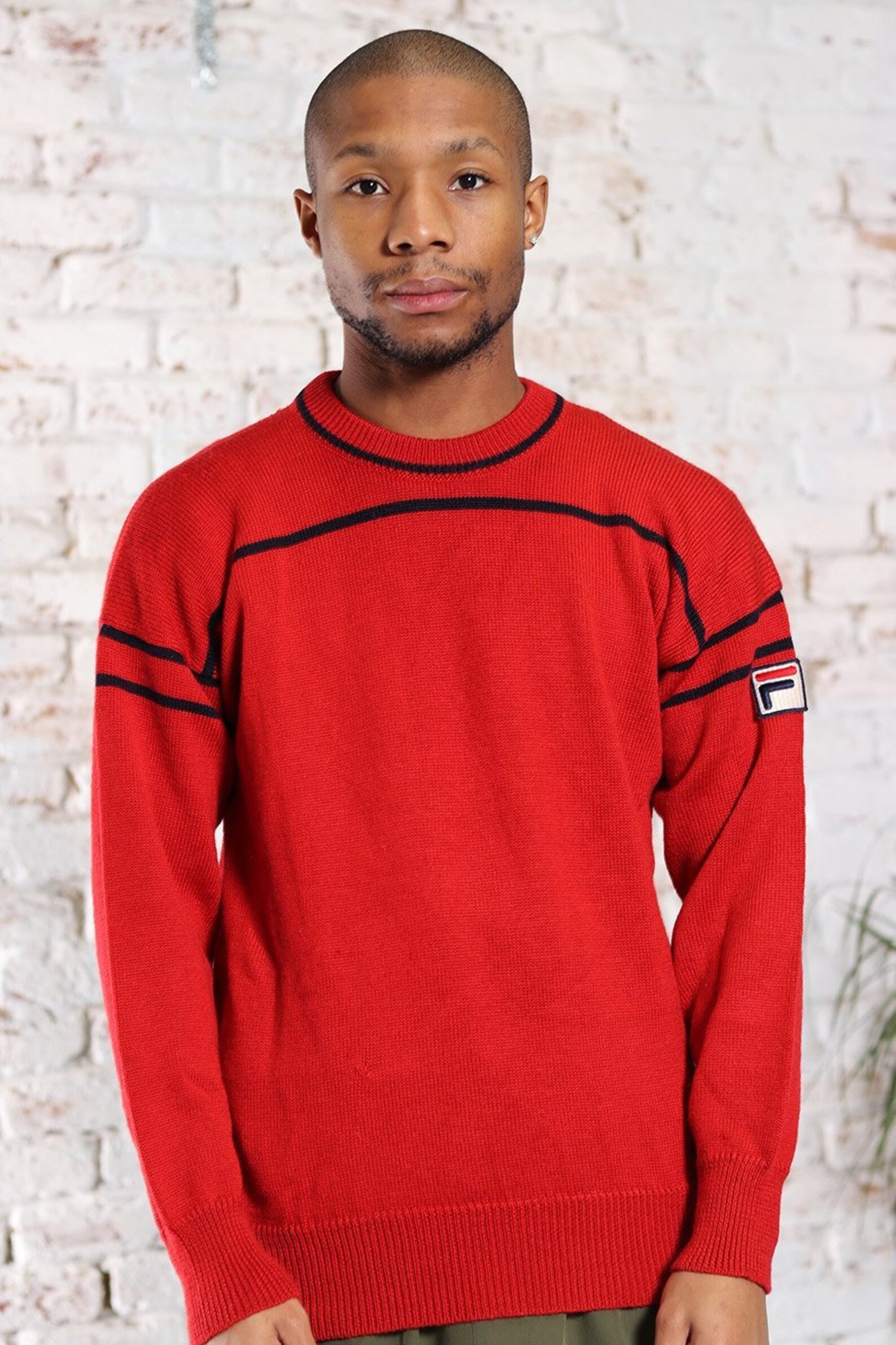 Vintage Fila Logo Jumper Red | Etsy