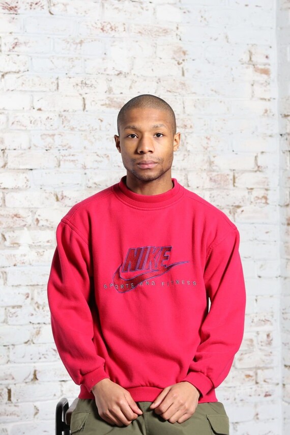 Vintage Nike Big Embroidered Logo Sweatshirt Pink