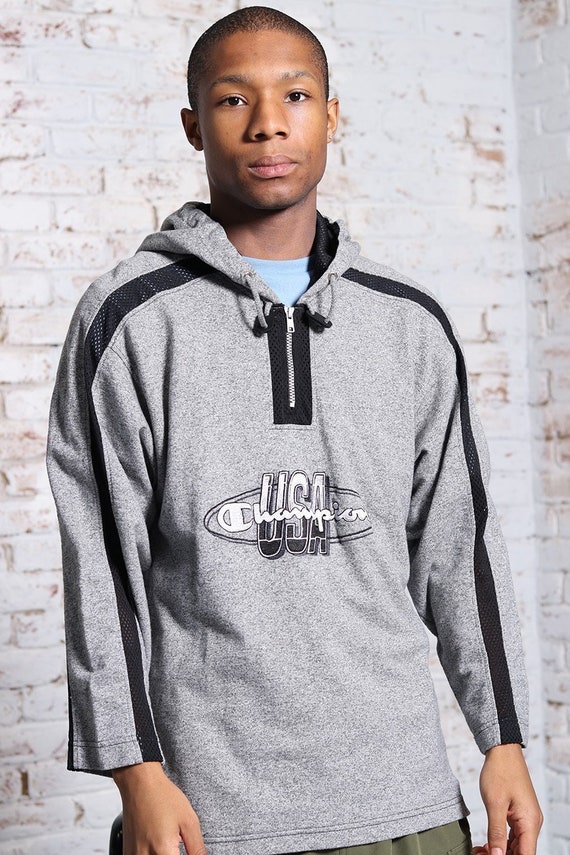 vintage champion hoodie grey