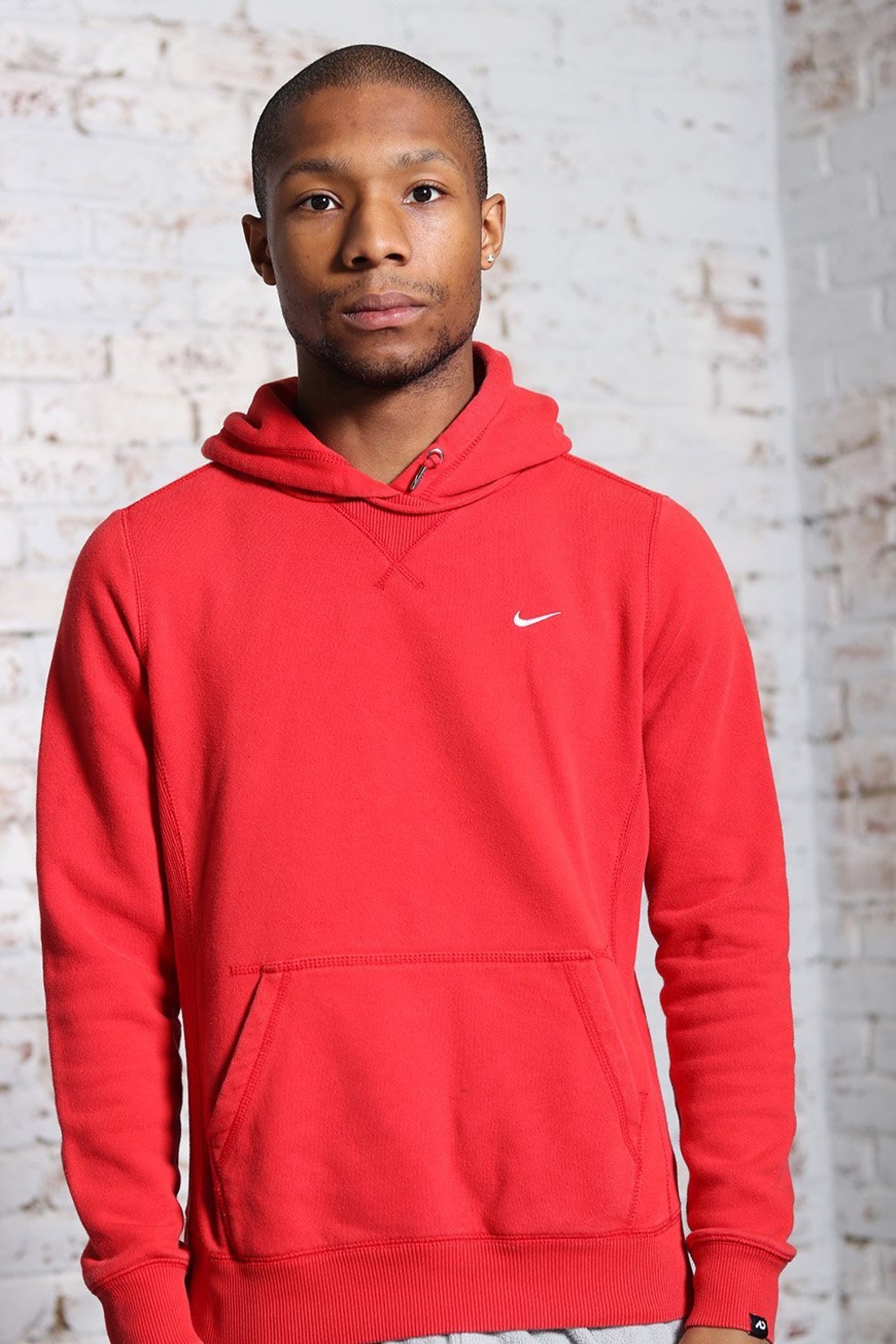 Vintage Nike Embroidered Logo Hoodie Red | Etsy