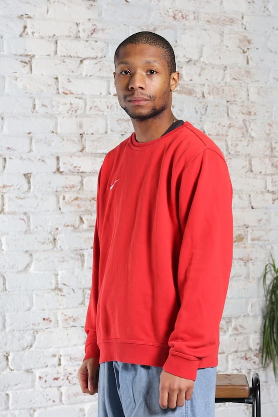 Vintage Nike Embroidered Logo Sweatshirt Red