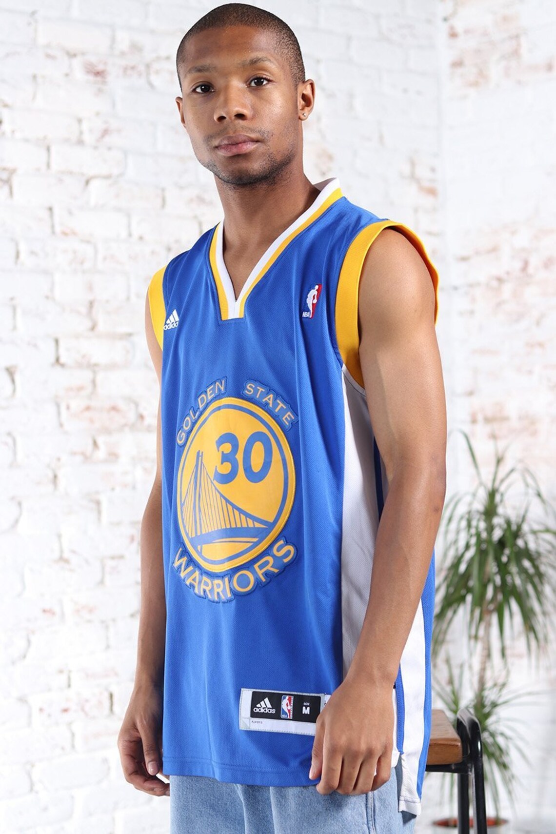 Vintage Adidas Basketball Jersey NBA Golden State Top Blue Etsy