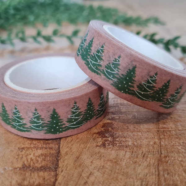 Magnifique sapin de Noël marron et vert Washi/Paper Tape - *Emballage écologique* Arts/Crafts/Scrapbook/Wrapping - Emballage de Noël