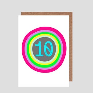 4 - 13 jaar *Beschikbaar* Quirky Circle/nummer verjaardagskaart/leeftijden.  Verjaardagskaart