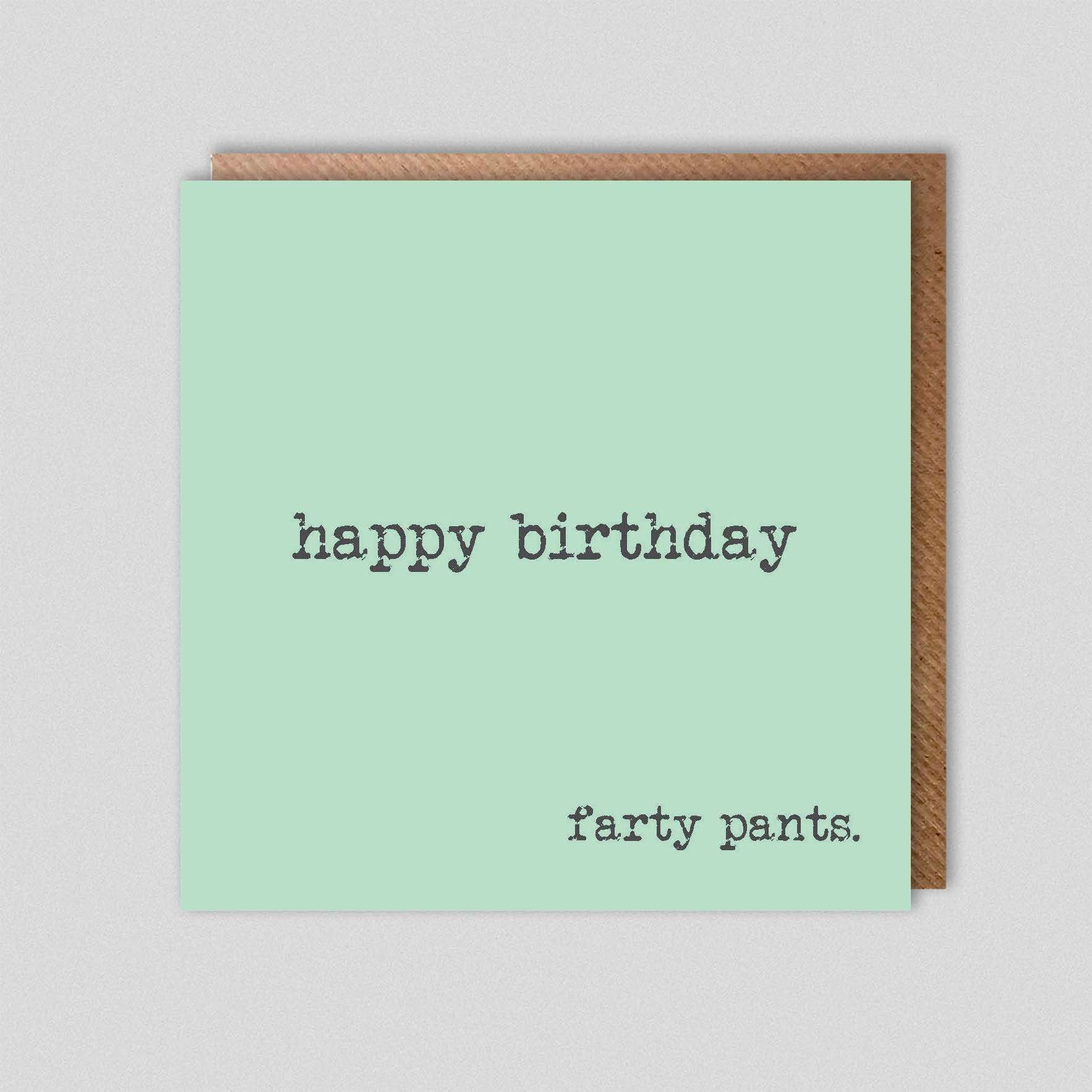 Buy Happy Birthday Farty Pants. Birthday Card/occasion  Card/anniversary/marriage/funny/love/humour Online in India 