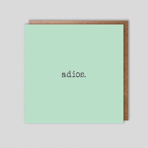 adieu. Au revoir/Adieu
