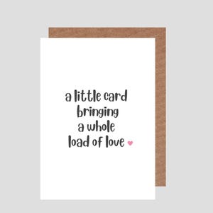 une petite carte pleine d'amour.  Carte Amour/Je pense à vous