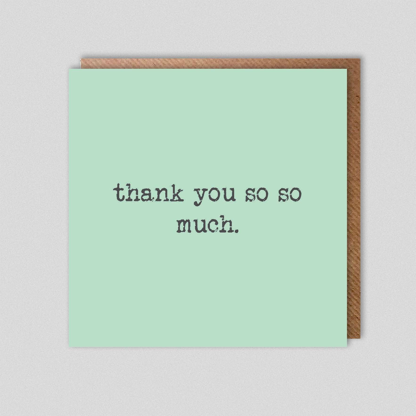 Thank You so so Much. Thank You Card - Etsy