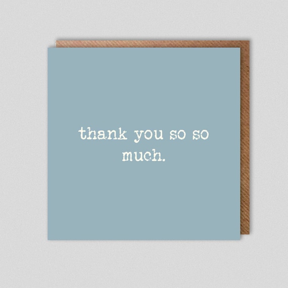 Thank You so so Much. Thank You Card - Etsy
