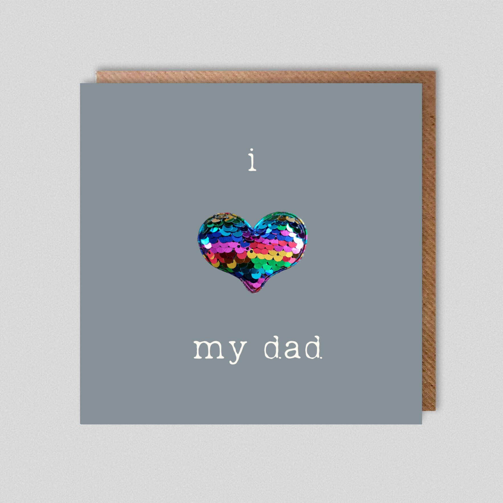 I Love My Dad. Birthday/father's Day Card *padded Sequin Heart* - Etsy UK