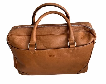 Maletín de piel auténtica: bolso vintage unisex