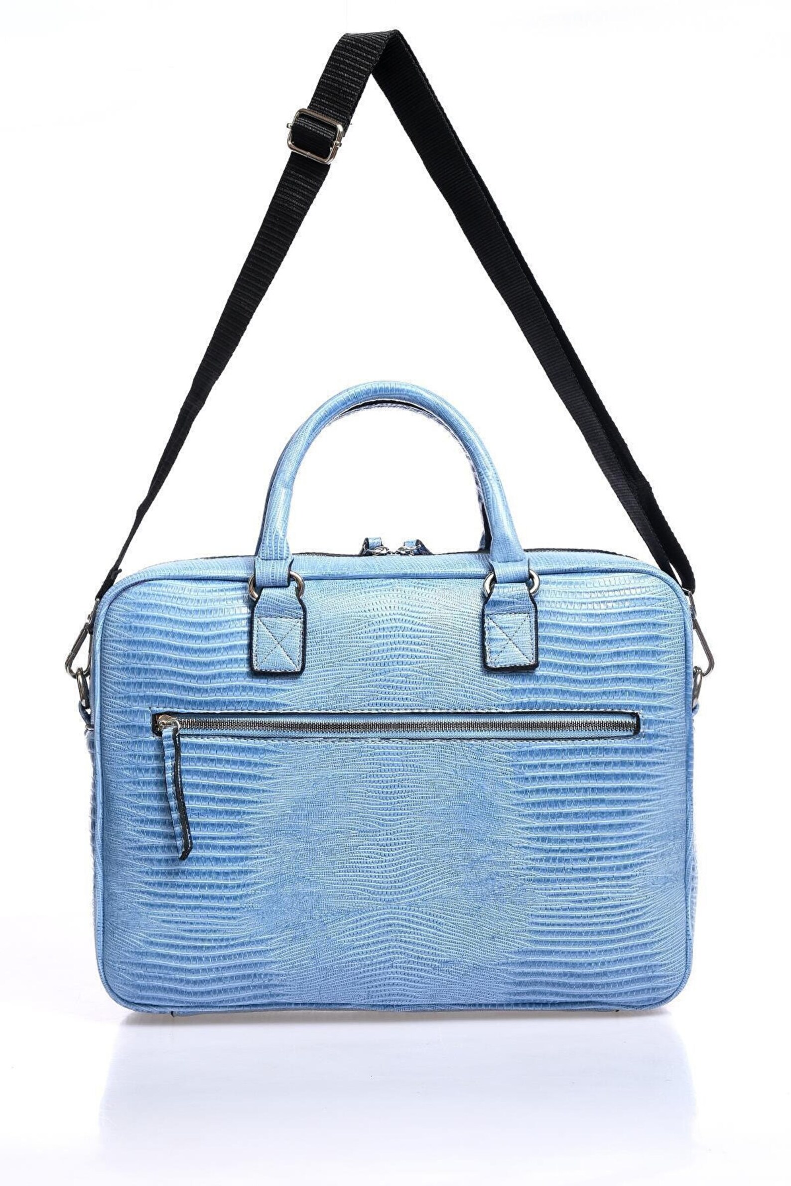 Light Blue Vegan Leather Briefcase Leather Laptop Case Etsy